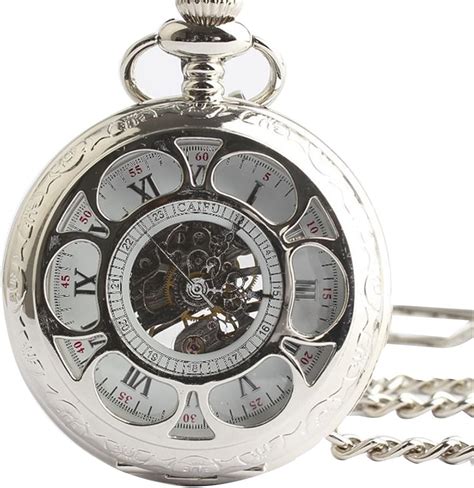 Joielavie Taschenuhr Deckel Mit Blume Hohl Skelett R Mische Ziffern