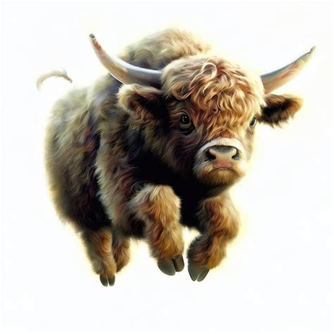 Premium AI Image | A painting of a cow with horns and horns.