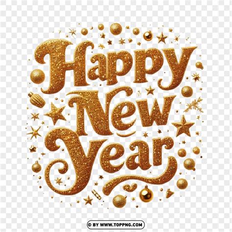 Happy New Year With Gold Glitter Color Text Toppng