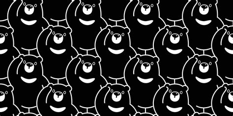 Bear seamless pattern vector polar bear panda isolated wallpaper ...