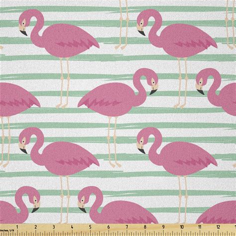 Ambesonne Flamingo Fabric By The Yard Microfiber Exotic Summer