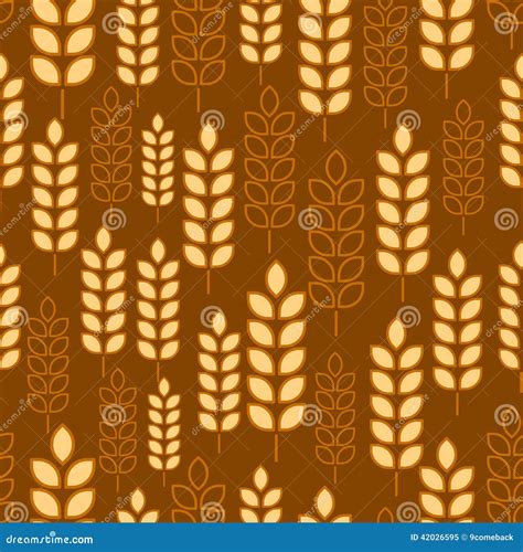 Wheat Seamless Pattern Bakery Background Bread Grain Texture Spike