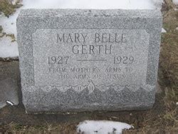 Mary Belle Gerth 1927 1929 Find a Grave äreminne