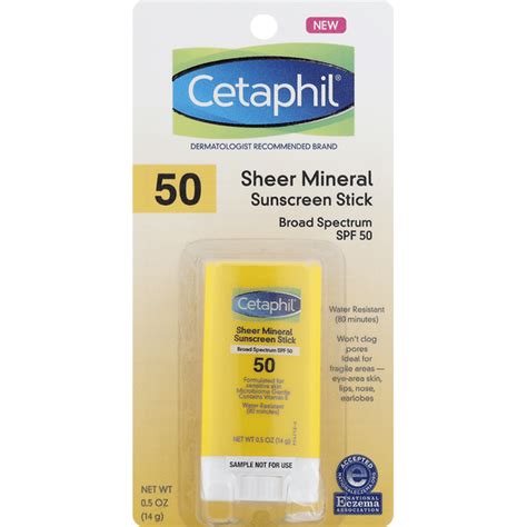 Cetaphil Sunscreen Stick Sheer Mineral Spf 50 05 Oz Instacart