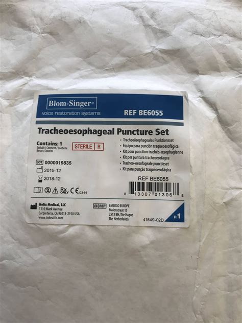 New Freudenberg Medical Be 6055 Blom Singer Tracheoesophageal Puncture