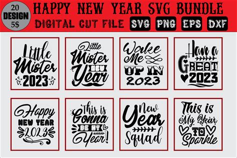 Happy New Year SVG Bundle Bundle · Creative Fabrica