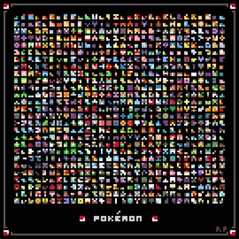 All the Pokemon as 3x3 pixelart : PixelArt