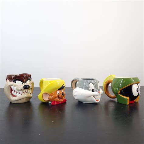 Set Of Four Looney Tunes Mugs