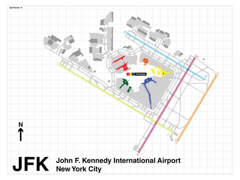 JFK Airport, New York City map – Fifty-Three Studio