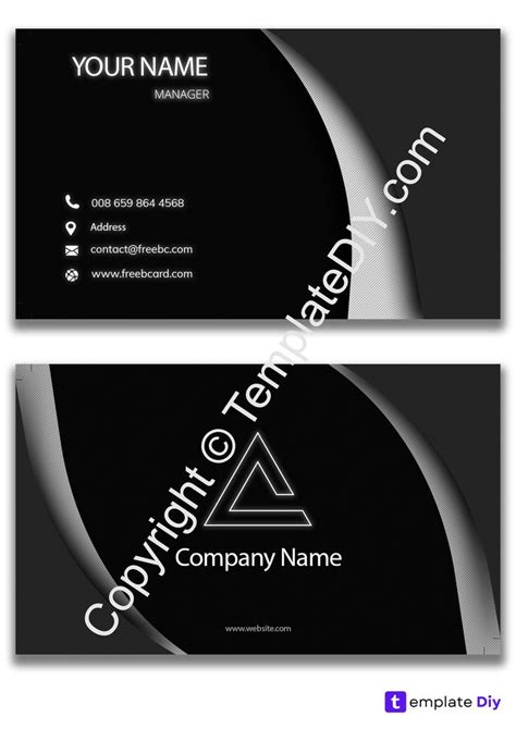 Printable Black Business Cards Sample Template