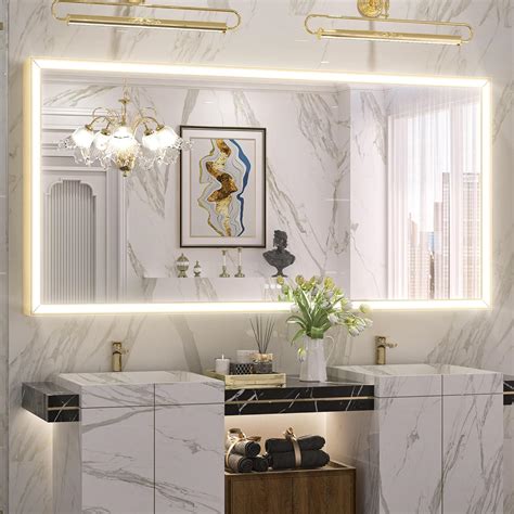 Amazon Keonjinn Gold Led Bathroom Mirror X With Frontlit