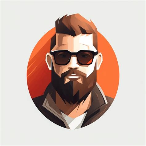 Premium Vector A Man With Sunglasses And A Beard Is Wearing A Shirt