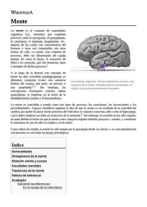 Mente Psicología Las Ciencias Cognitivas Teorías Explicativas En Torno A Las Funciones De