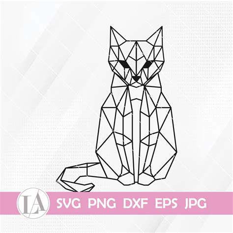 Gato Poligonal Svg Gato Geométrico Svg Gato Origami Svg Etsy España