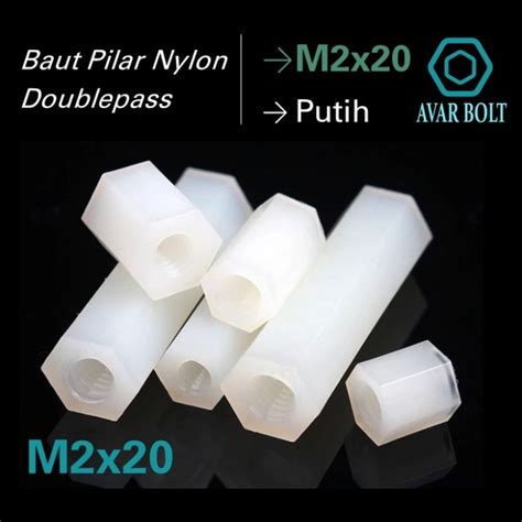 Pilar M X Nilon Putih Double Pass Standoff Spacer Plastik Nylon