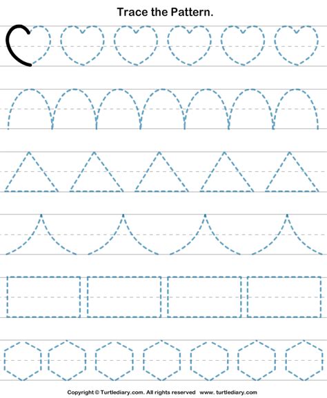 Trace The Pattern Worksheet 4 - Turtle Diary