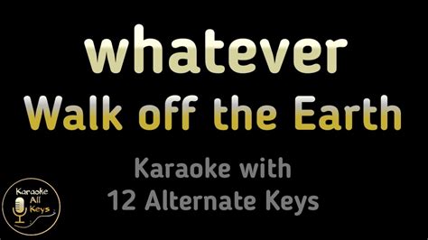 Walk Off The Earth Whatever Karaoke Instrumental Lower Higher Male