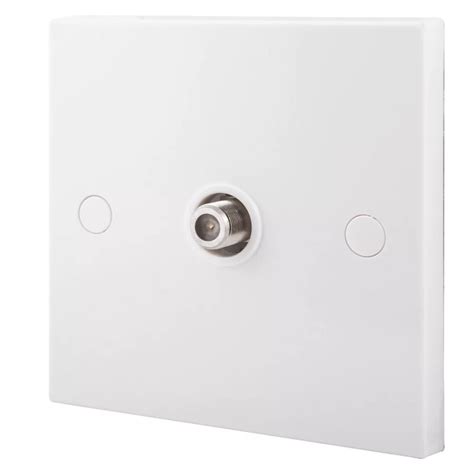 British General 900 Series 1 Gang F Type Satellite Socket White With Colour Matched Inserts