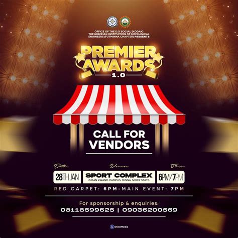 Premier Awards Call For Vendors In 2024 Graphic Design Poster