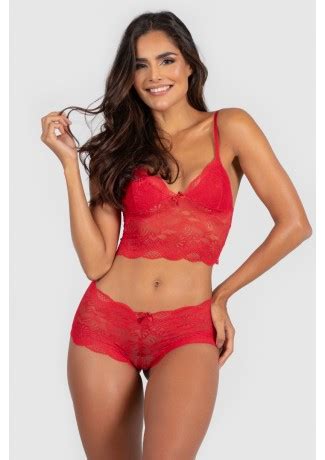 Conjunto Lingerie Perla Rosa Ref P03 4 D Kaisan