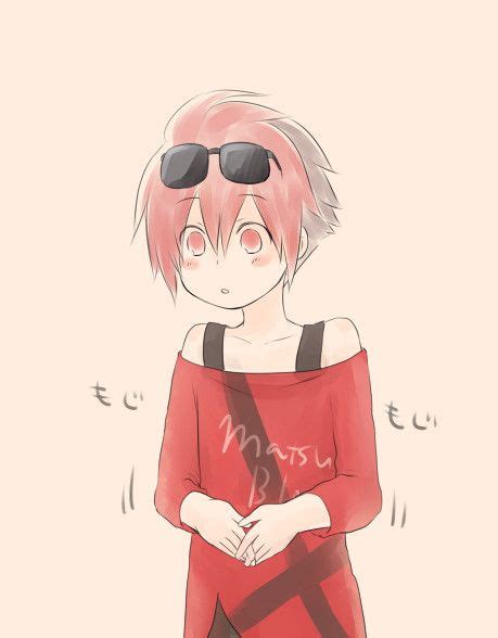 An Anime Girl With Pink Hair Wearing Sunglasses And A Red Shirt