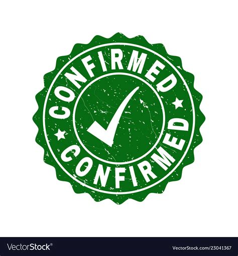 Confirmed grunge stamp with tick Royalty Free Vector Image