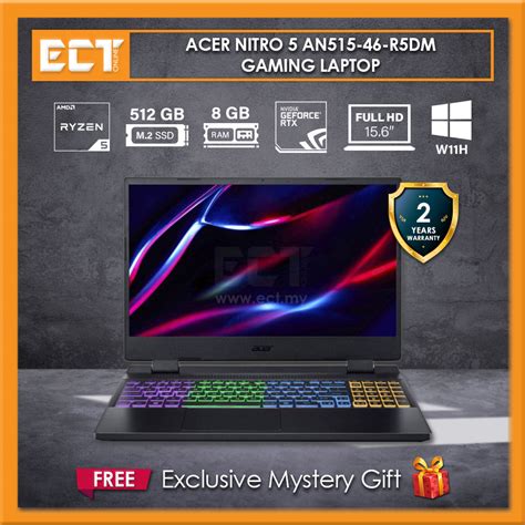 Acer Nitro An R Dm Gaming Laptop Ryzen H Ghz Gb