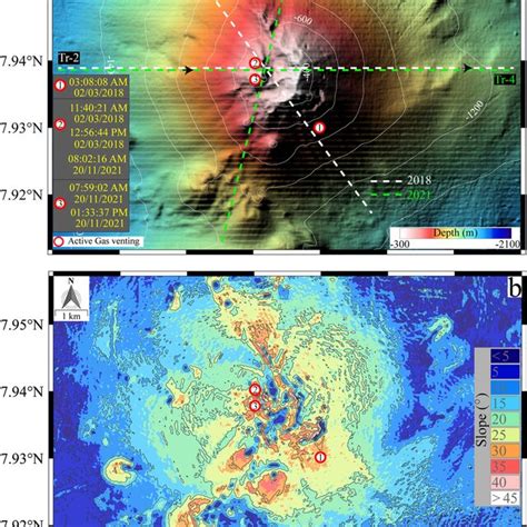 Multibeam Bathymetry And Slope Map Of The Cratered Seamount In The