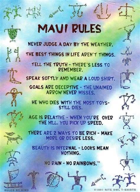 Maui Rules Hawaii Quotes Hawaiian Words And Meanings Hawaiian Quotes