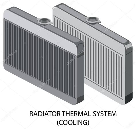 Radiador Sistema Térmico Refrigeración Ilustración vectorial 2023