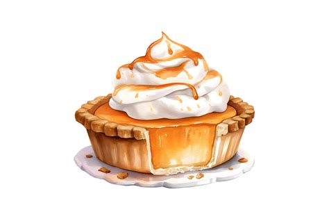 Watercolor Pumpkin Pie Sublimation Graphic By Watercolorbykr Creative