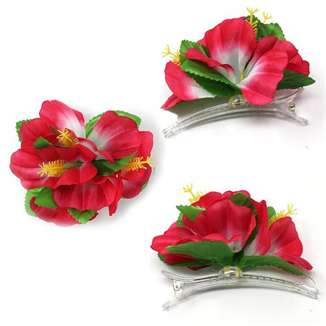 Hawaiian Hibiscus Hair Clips Tropical Rainforest Themed Tropical Beach Party Hair Clips Hair