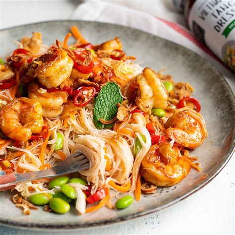 Sticky Honey Prawn Noodle Salad Marion S Kitchen Recipe Asian Recipes Marion S Kitchen