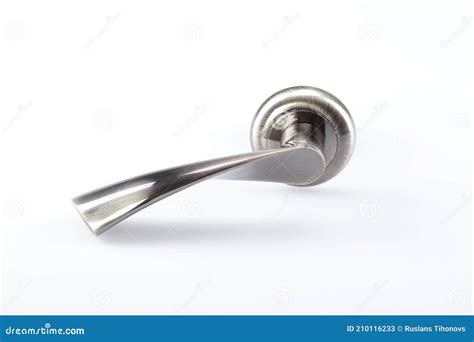 Silver Metal Door Handle On A White Background Stock Image Image Of Metal Interior 210116233