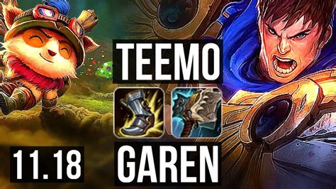 TEEMO Vs GAREN TOP 6 0 3 3 3M Mastery 500 Games Dominating NA