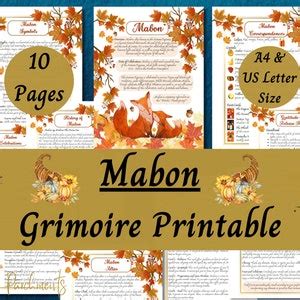 Mabon Sabbat Grimoire Printable How To Celebrate Autumn Equinox Pagan