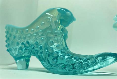 Fenton Hobnail Blue Opalescent Art Glass Puss N Boots And A Etsy