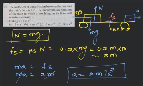 62 The Coefficient Of Static Friction Between The Box And The Train S Fl