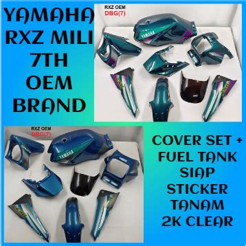 YAMAHA RXZ MILI 7TH OEM BODY COVER SET WITH FUEL TANK STICKER SIAP