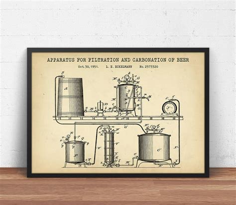 Beer Gifts Carbonation Of Beer Patent Print Beer Poster Etsy