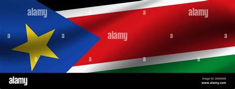 Banner With The Flag Of South Sudan Fabric Texture Of The Flag Of