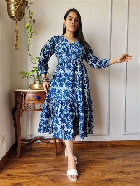 Shri Balaji Emporium 8668D Ready to Wear Hand block Printed One Piece
