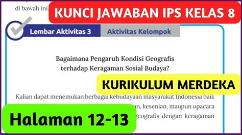 Kunci Jawaban Ips Kelas 8 Halaman 12 13 Kurikulum Merdeka Bab A