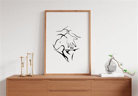 Erotic Line Nude Art Sensual Modern Art Nude Sketch Drawing Sex Art