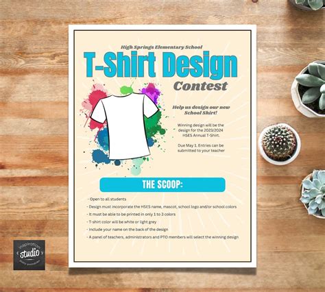 T Shirt Design Contest Flyer Template Great For Schools Churches Pta