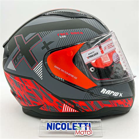 Casco Integrale Moto Ls Ff Rapid Xtreet Matt Black Red Ebay