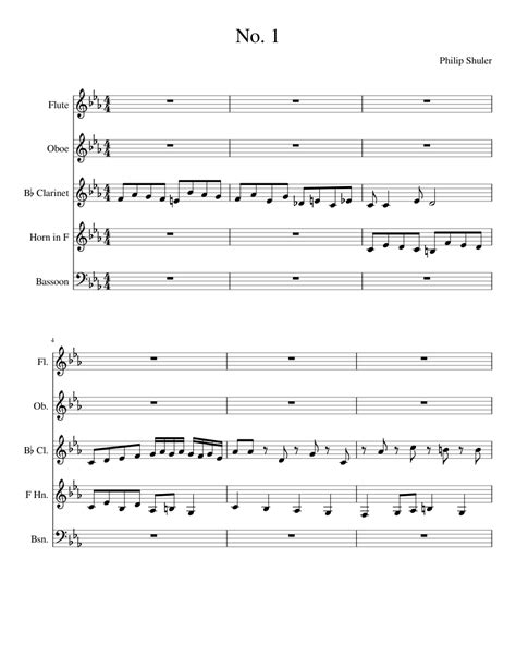 Woodwind Quintet No 1 Sheet Music For Flute Oboe Clarinet In B Flat Bassoon And More