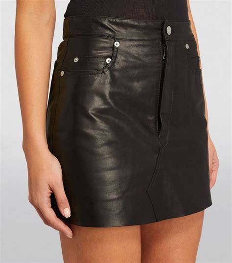 Womens Rick Owens Black Leather Lido Mini Skirt Harrods Uk