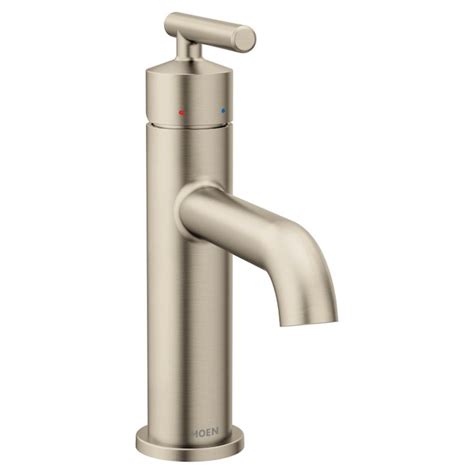 Moen Gibson Brushed Nickel Single Hole 1-Handle WaterSense Bathroom Sink Faucet with Drain and ...