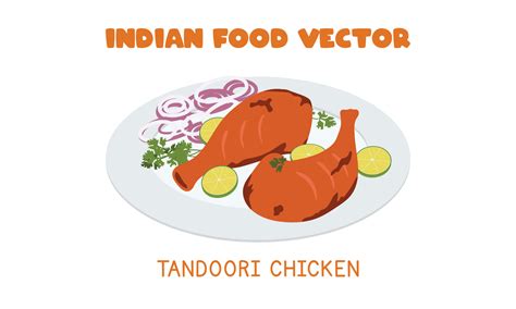 Indian Tandoori Chicken Indian Famous Roasted Chicken Dish Flat